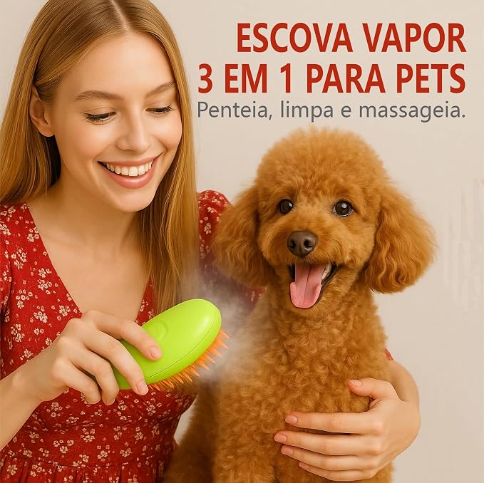 Cepillo a Vapor para Mascotas – Limpieza, Cuidado y Bienestar en Cada Cepillado